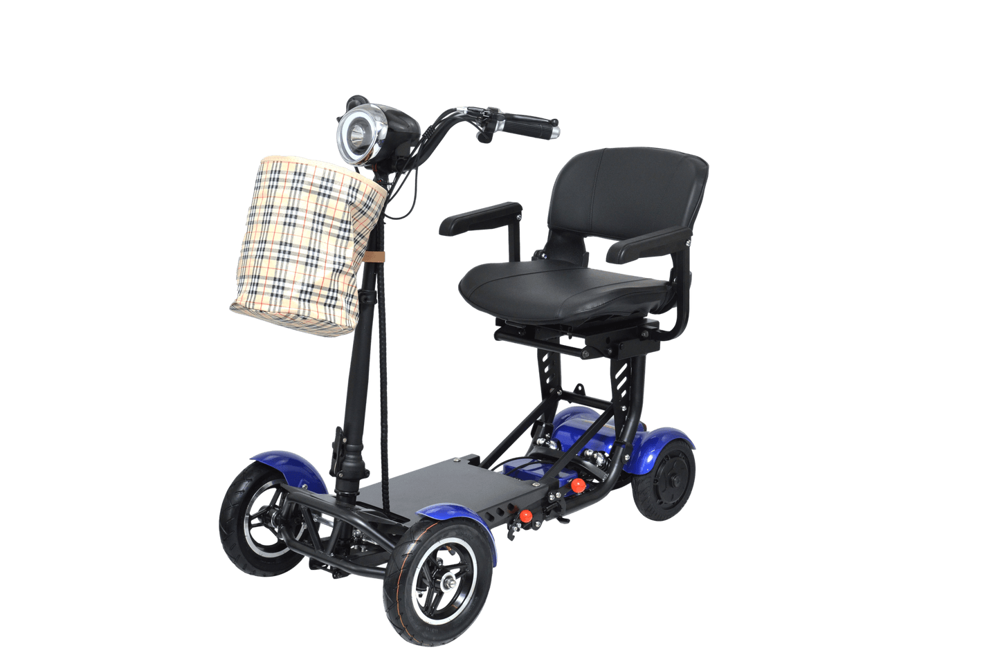 Fold & Travel Mobility Mobility Scooter BLUE Foldable Mobility Scooter Cruiser City Hopper 4 Wheel Scooter Medical Mobility Big Seat ( RED )