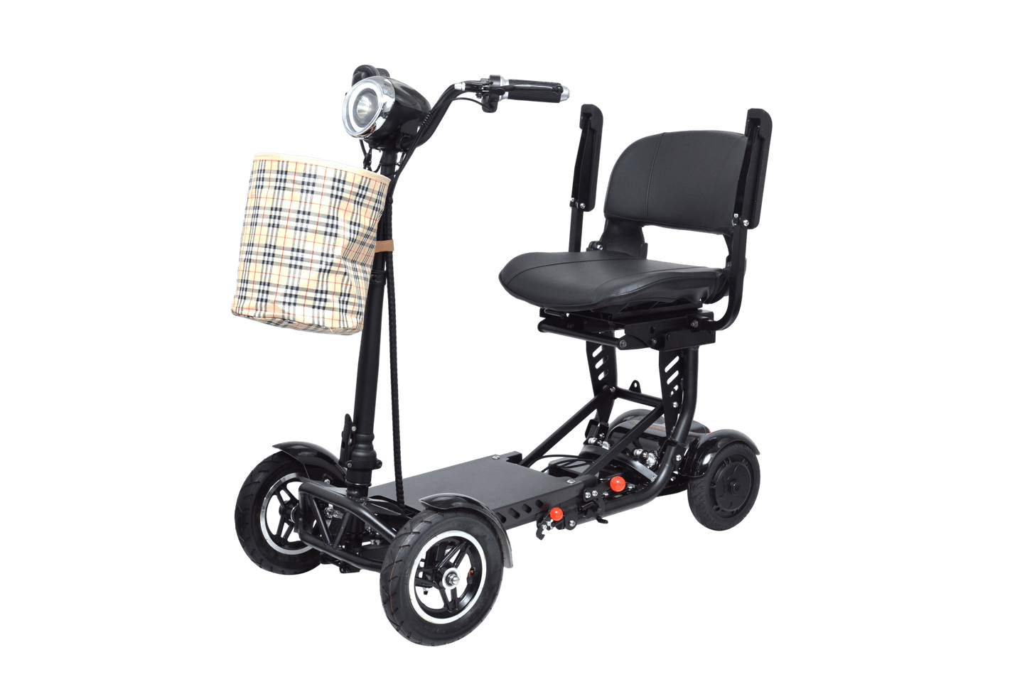 Fold & Travel Mobility Mobility Scooter BLACK Foldable Mobility Scooter Cruiser City Hopper 4 Wheel Scooter Medical Mobility Big Seat ( RED )