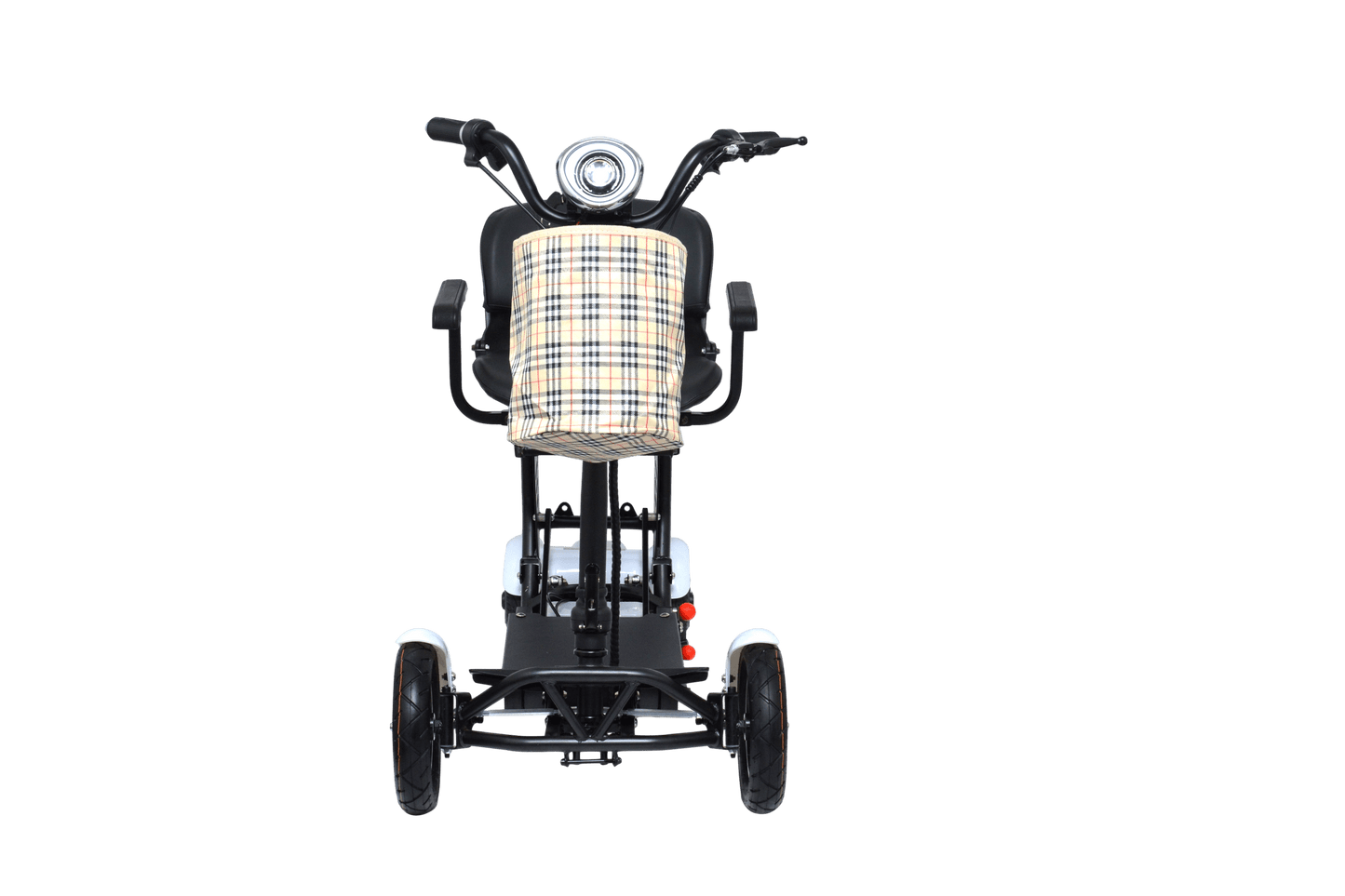 Fold & Travel Mobility Mobility Scooter Foldable Mobility Scooter Cruiser City Hopper 4 Wheel Scooter Medical Mobility Big Seat ( WHITE )