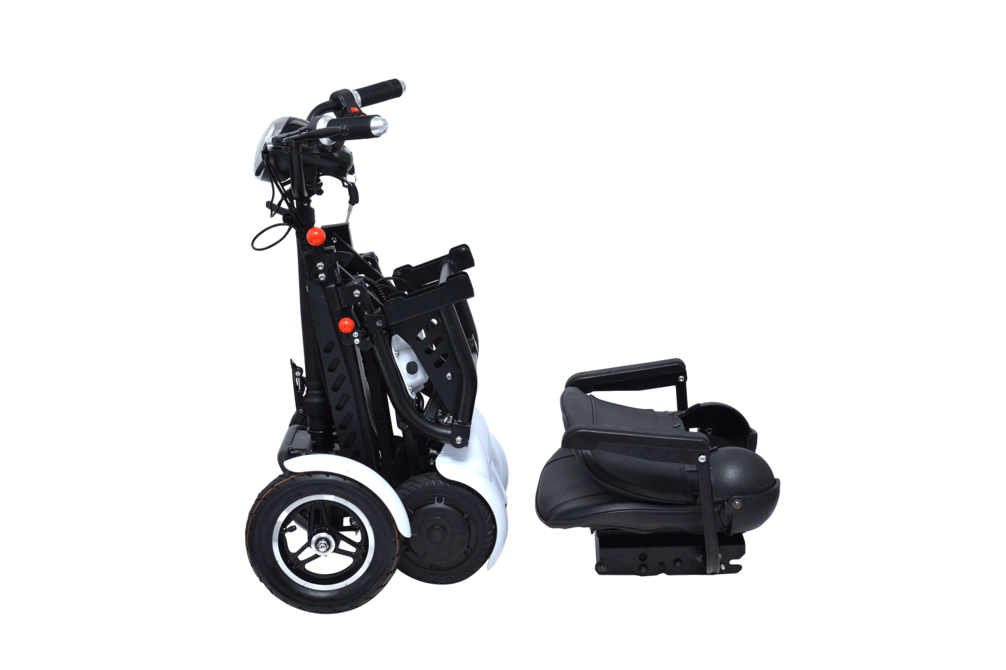 Fold & Travel Mobility Mobility Scooter Foldable Mobility Scooter Cruiser City Hopper 4 Wheel Scooter Medical Mobility Big Seat ( WHITE )
