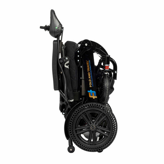 Electric Wheelchair Lightweight Folding Black FT8000