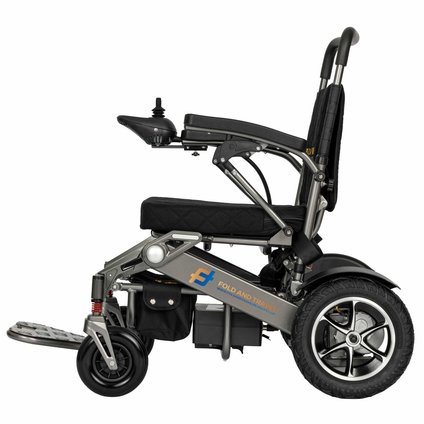 Fold & Travel Mobility Electric Wheelchair GRAY Premium Remote Control Electric Wheelchair Power Wheel chair BLACK