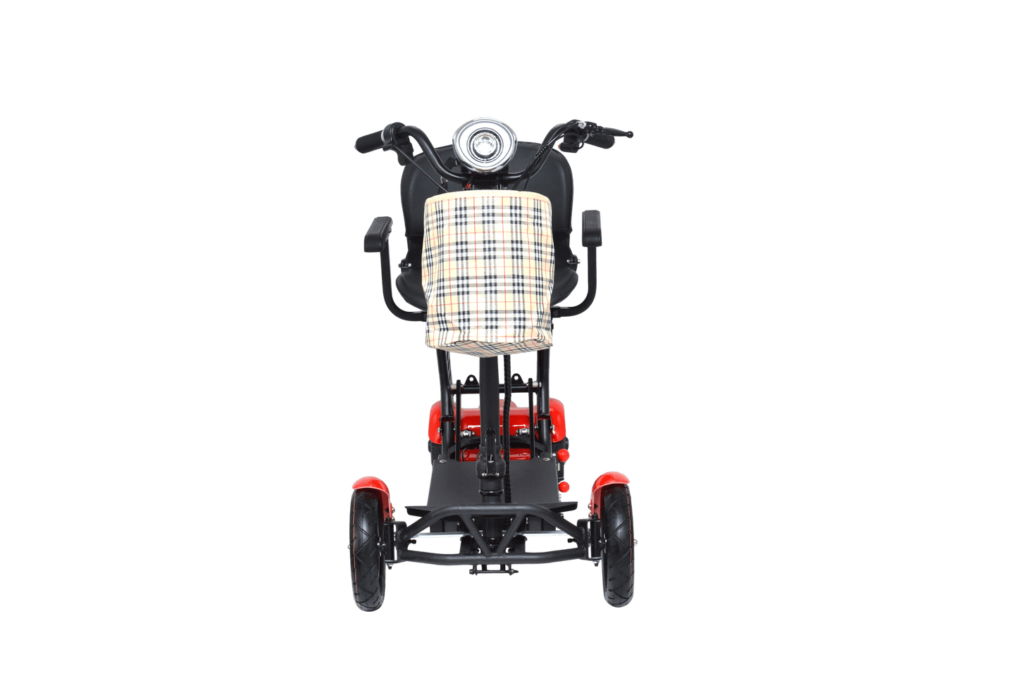 Fold & Travel Mobility Mobility Scooter Foldable Mobility Scooter Cruiser City Hopper 4 Wheel Scooter Medical Mobility Big Seat ( RED )