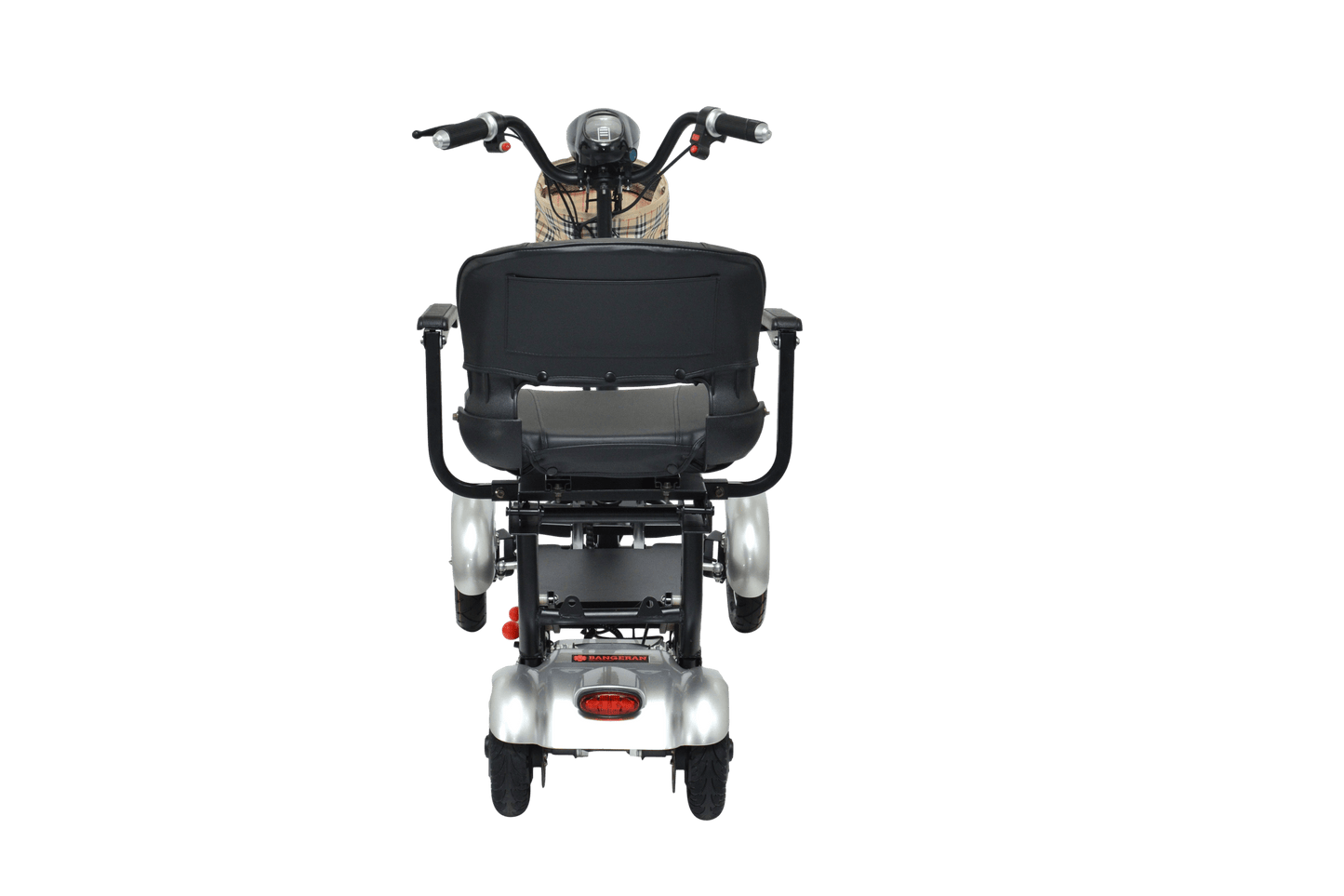 Fold & Travel Mobility Mobility Scooter Foldable Mobility Scooter Cruiser City Hopper 4 Wheel Scooter Medical Mobility Big Seat ( SILVER )