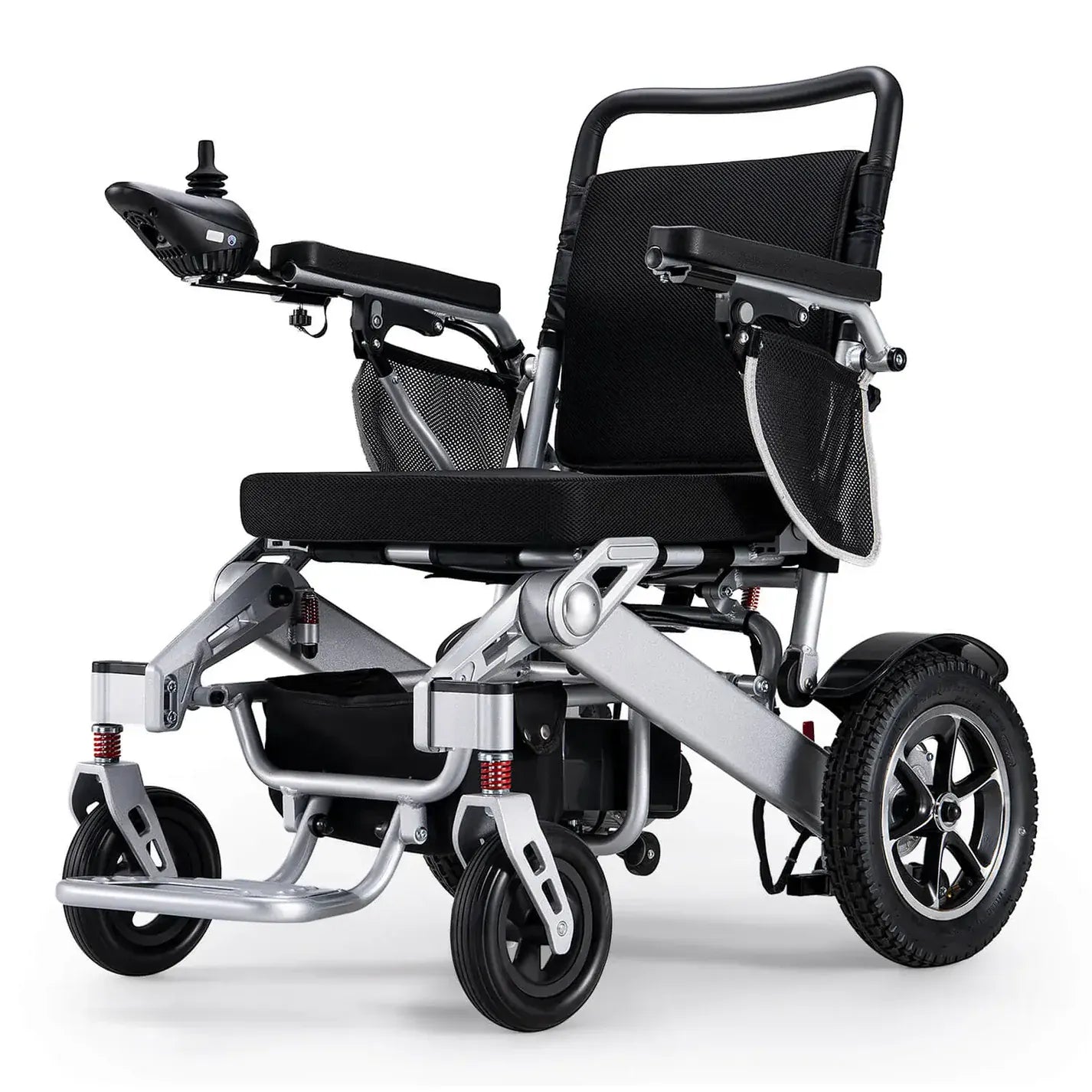 Fold and Travel Electric Wheelchair Electric Wheelchair Silver, Black Seat Premium Lightweight