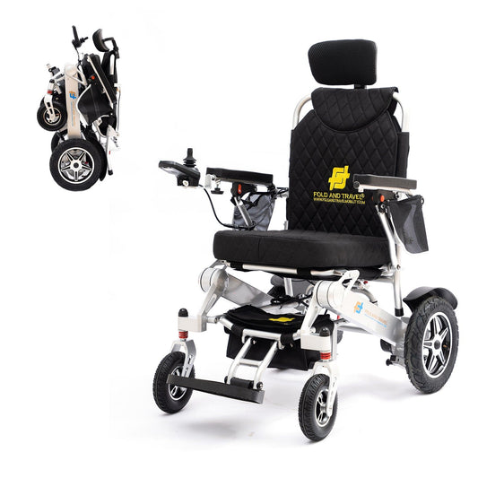 Fauteuil roulant électrique pliable et inclinable à inclinaison manuelle, prêt à voyager, fauteuil roulant électrique portable, compagnon de voyage pour personnes âgées et adultes