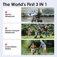 Fold & Travel Mobility Wheelchair Cert Refurbished 3-in-1 W3 – Power Assist & Smart Walking Aid