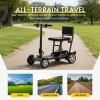 Fold & Travel Mobility WHEELCHAIR Lynx All-Terrain Electric Mobility Scooter – Foldable, Long Range, 300W Motor