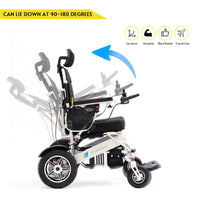 Fold and Travel Electric Wheelchair Fold And Travel Manual Recline Foldable Electric Wheelchair Travel Ready Portable Power Chair Travel Companion for Seniors and Adults