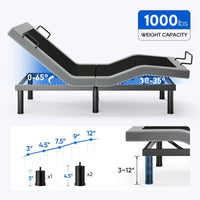 Fold & Travel Mobility Zero Gravity Anti-Snore Adjustable Bed Frame with Wireless Remote