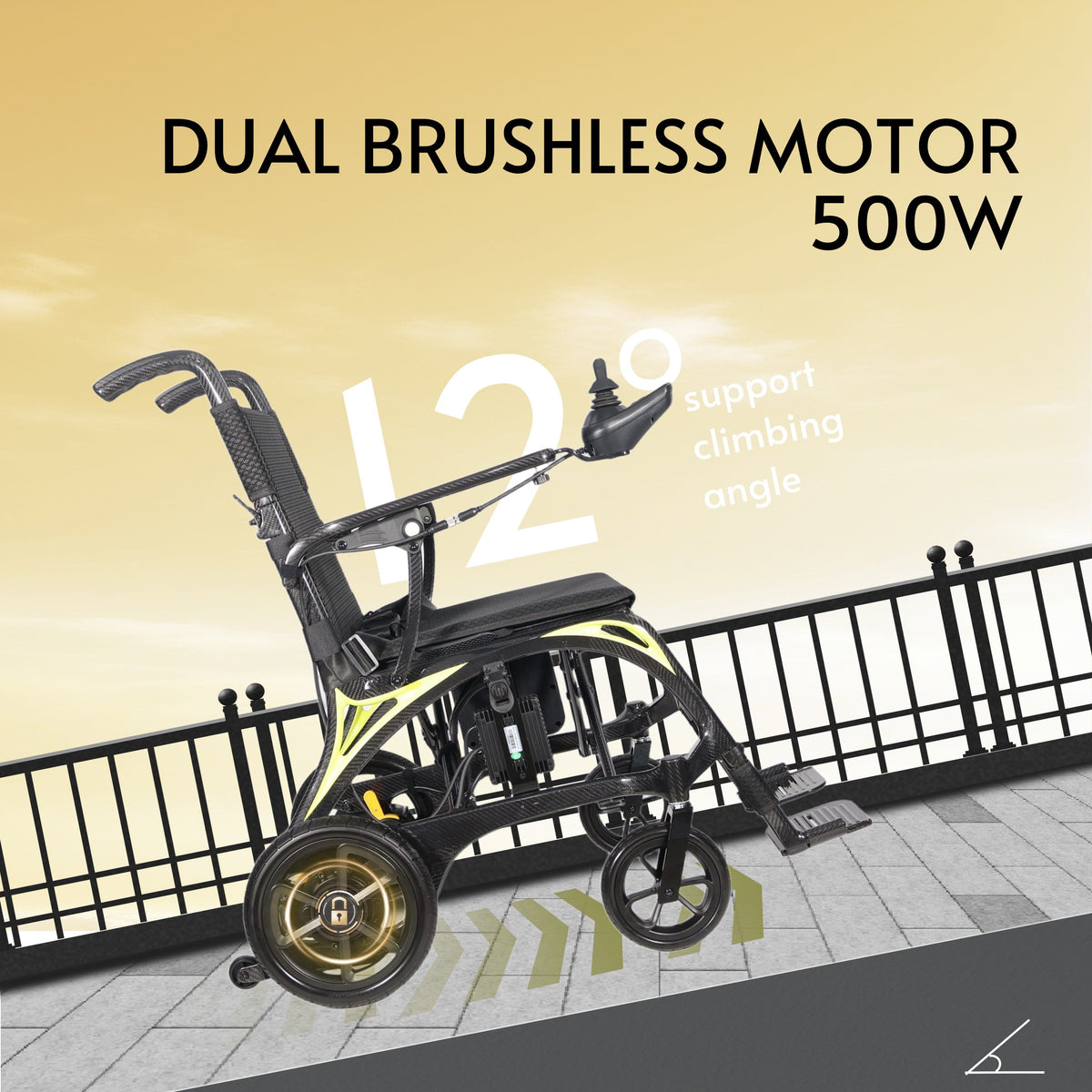 Fold & Travel Mobility WHEELCHAIR Ultra Lightweight Carbon Fiber Electric Wheelchair - LEOPARD
