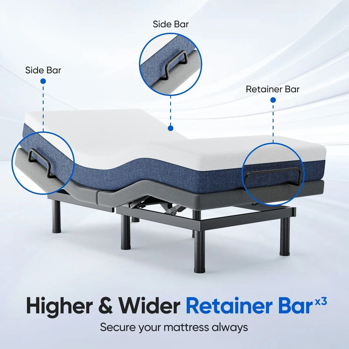 Fold & Travel Mobility Zero Gravity Anti-Snore Adjustable Bed Frame with Wireless Remote