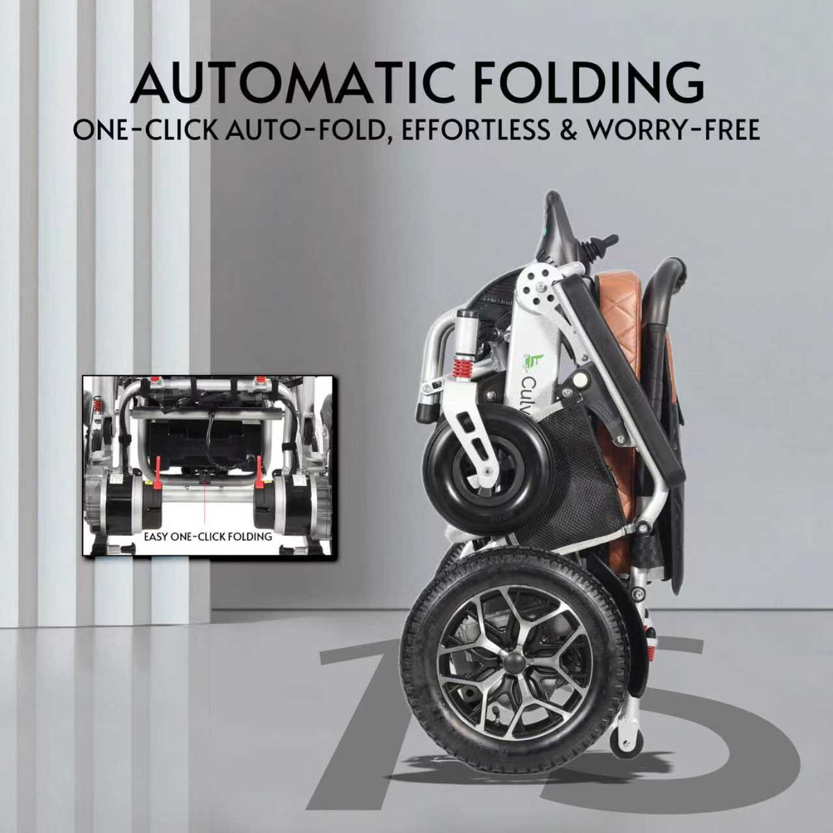 Fold & Travel Mobility WHEELCHAIR WOLF Remote- One Click Automatic Fold and Unfold (500W Motor Power) , Longer Range