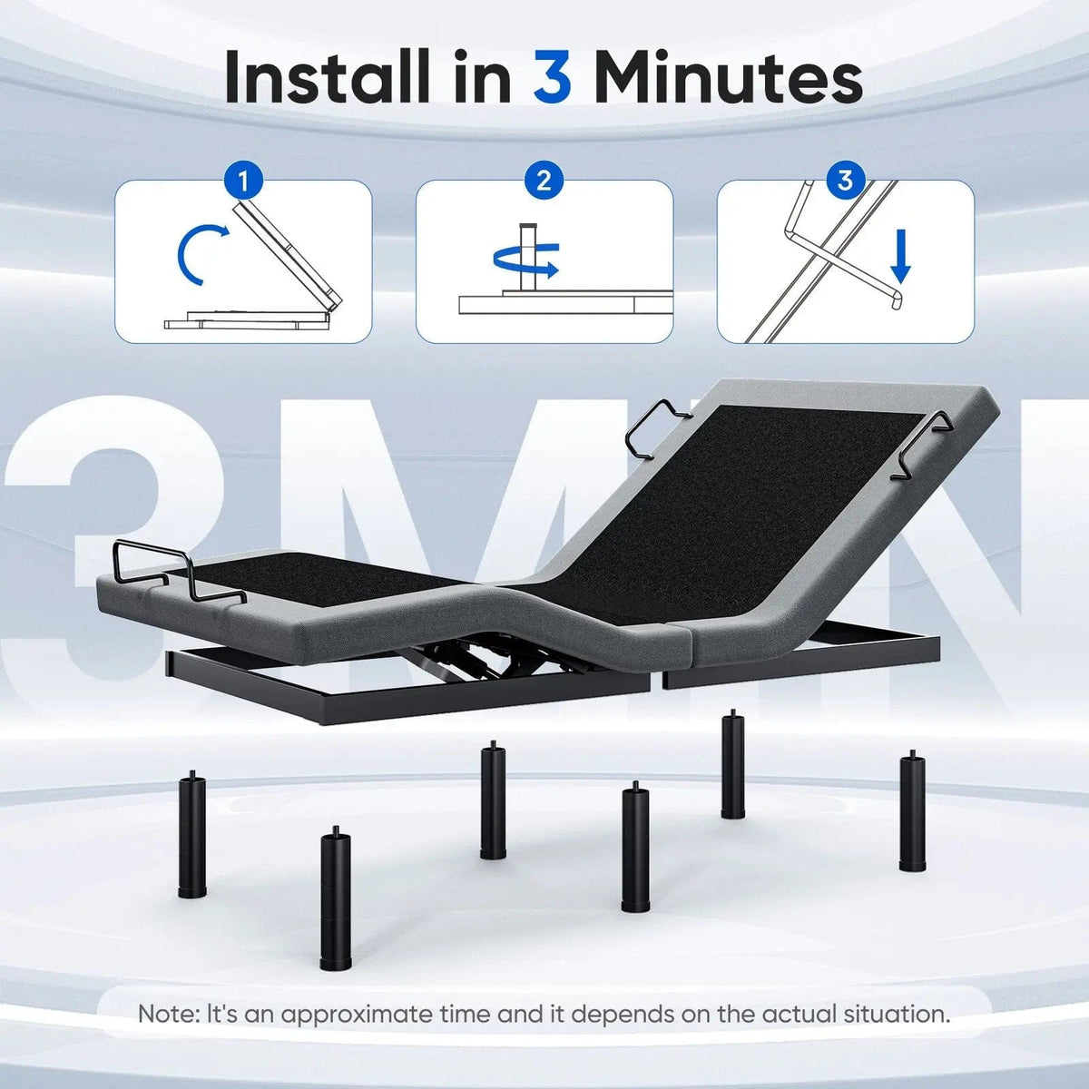 Fold & Travel Mobility Zero Gravity Anti-Snore Adjustable Bed Frame with Wireless Remote