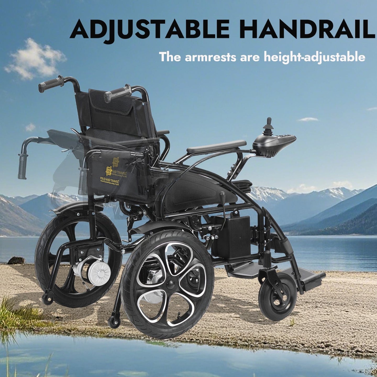 Fold and Travel Electric Wheelchair Electric Wheelchair with Lithium Battery, Electric Power Wheelchair Auto and Manual Mode