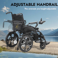 Fold and Travel Electric Wheelchair Electric Wheelchair with Lithium Battery, Electric Power Wheelchair Auto and Manual Mode
