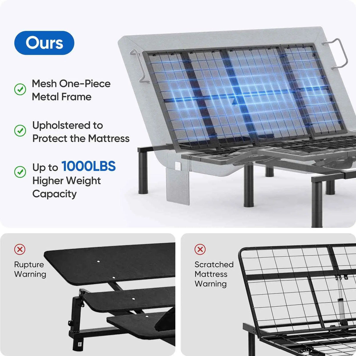 Fold & Travel Mobility Queen Adjustable Bed Frame with Zero Gravity and Wireless Remote