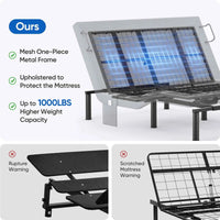 Fold & Travel Mobility Queen Adjustable Bed Frame with Zero Gravity and Wireless Remote