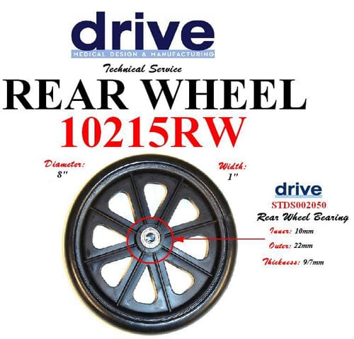 Complete Medical Mobility Products Caster 8"(Rear) for #11053A/B Rollators (each)