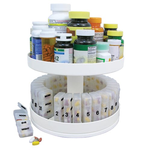 Complete Medical Aids to Daily Living Revolving Medicine Center w/31Daily Pill Compartments