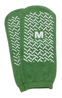 Complete Medical Aids to Daily Living Slipper Socks; Med Green Pair Men's 5-6 Wms 6-7 Child 7-11
