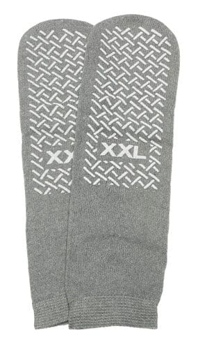 Complete Medical Aids to Daily Living Slipper Socks; XXL Grey Pair Men's 12-13