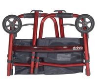 Complete Medical Mobility Products Deluxe Folding Travel Walker Red