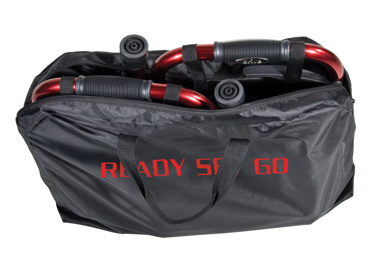 Complete Medical Mobility Products Deluxe Folding Travel Walker Red