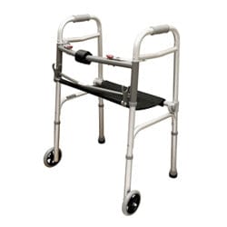 Complete Medical Mobility Products Walker w/Seat Adult 2-Button & 5" Wheels Roscoe