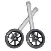 Complete Medical Mobility Products Walker Wheels 5" Fixed With Rear Glide Caps (pair)