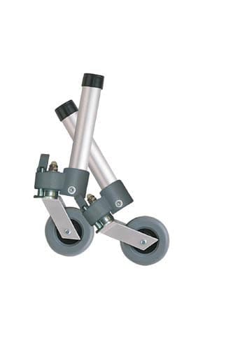 Complete Medical Mobility Products Comb. Swivel/Fixed Wheels 3" w/Lock and Rear Glides (pr)