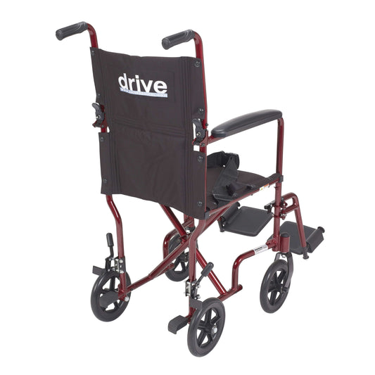 Wheelchair Transport Lightweight Red 17"
