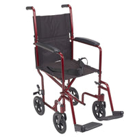 Complete Medical Wheelchairs & Accessories Wheelchair Transport Lightweight Red 19"