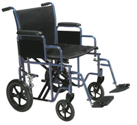 Complete Medical Wheelchairs & Accessories Transport Wheelchair Bariatric 20" Wide Blue