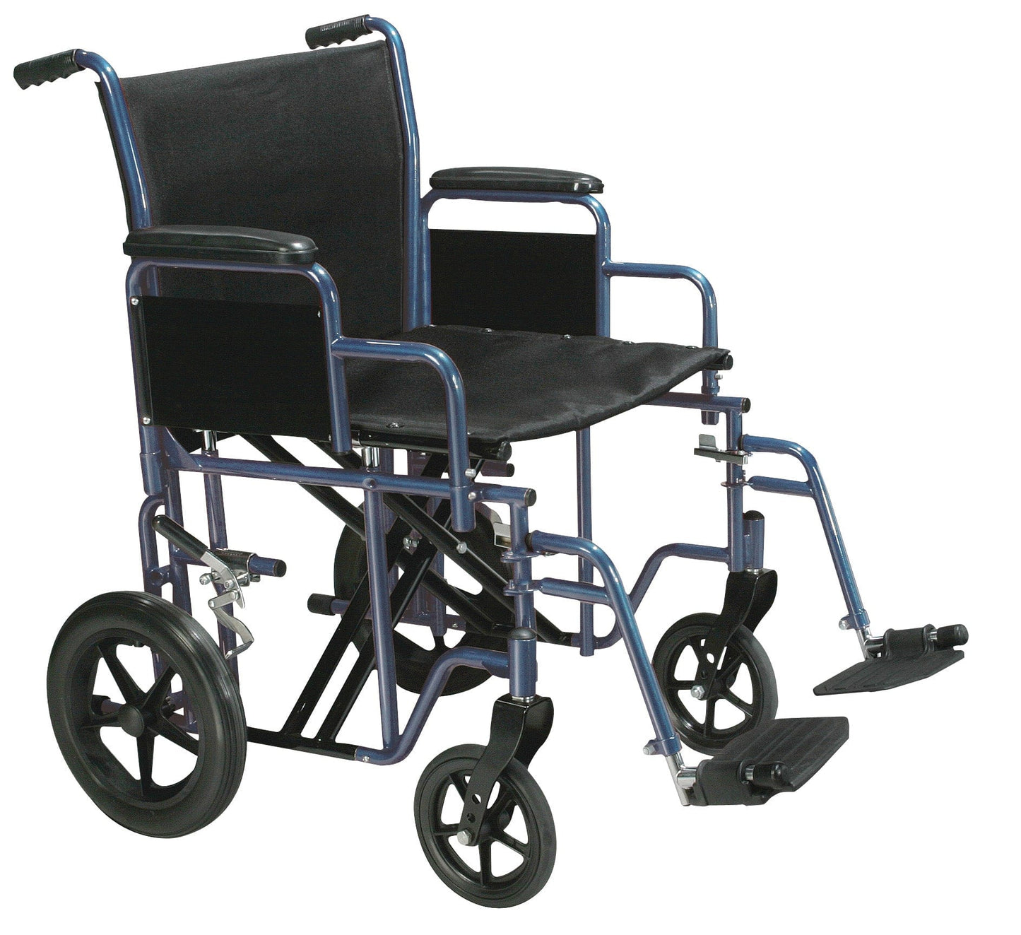 Complete Medical Wheelchairs & Accessories Transport Wheelchair Bariatric 22" Wide Blue