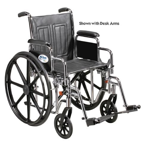 Complete Medical Wheelchairs & Accessories Wheelchair Std Rem Full Arms Elev Legrests, 20" Heavy Duty