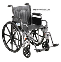 Complete Medical Wheelchairs & Accessories Wheelchair Std Rem Full Arms Elev Legrests, 20" Heavy Duty