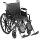 Complete Medical Wheelchairs & Accessories Wheelchair Econ Rem Full Arms 20" w/ Swing-Away Footrests