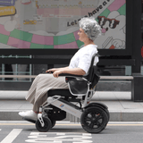 Silla de ruedas eléctrica plegable, ligera y de primera calidad, con marco negro y asiento negro, scooter de movilidad con motor, silla de ruedas automatizada para adultos y personas mayores 