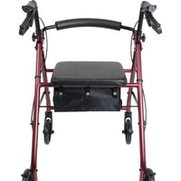 Complete Medical Mobility Products Aluminum Rollator w/Loop Brake Burgundy, 4-Wheel
