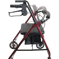 Complete Medical Mobility Products Aluminum Rollator w/Loop Brake Burgundy, 4-Wheel