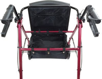 Complete Medical Mobility Products Aluminum Rollator w/Loop Brake Burgundy, 4-Wheel