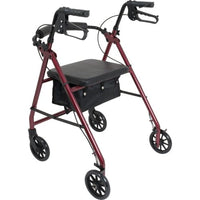 Complete Medical Mobility Products Aluminum Rollator w/Loop Brake Burgundy, 4-Wheel