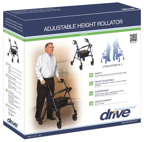 Rollator Aluminum w/Adj. Seat Height Red