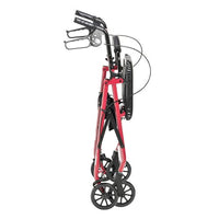 Complete Medical Mobility Products Rollator 4-Wheel with Pouch & Padded Seat Red - Drive