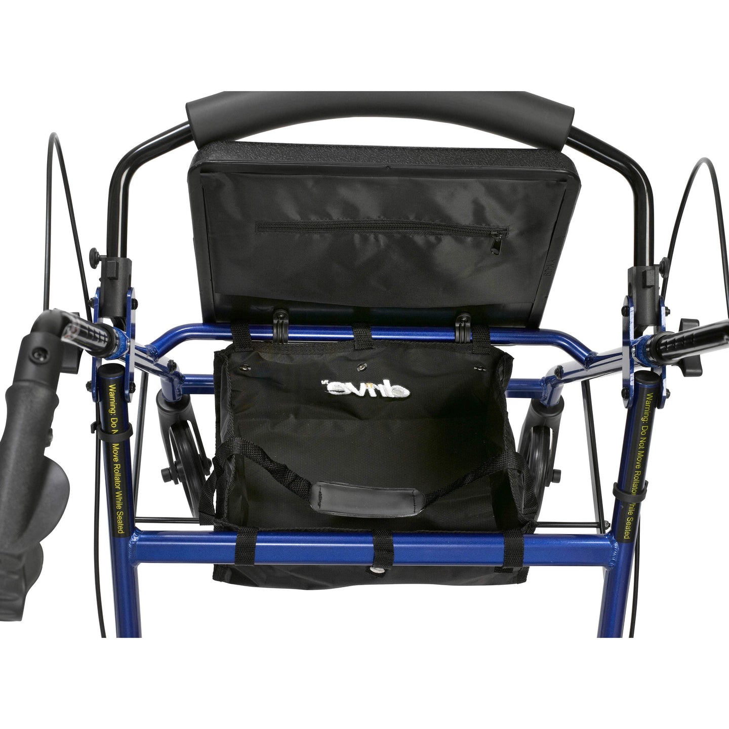 Complete Medical Mobility Products Rollator 4-Wheel with Pouch & Padded Seat Blue - Drive