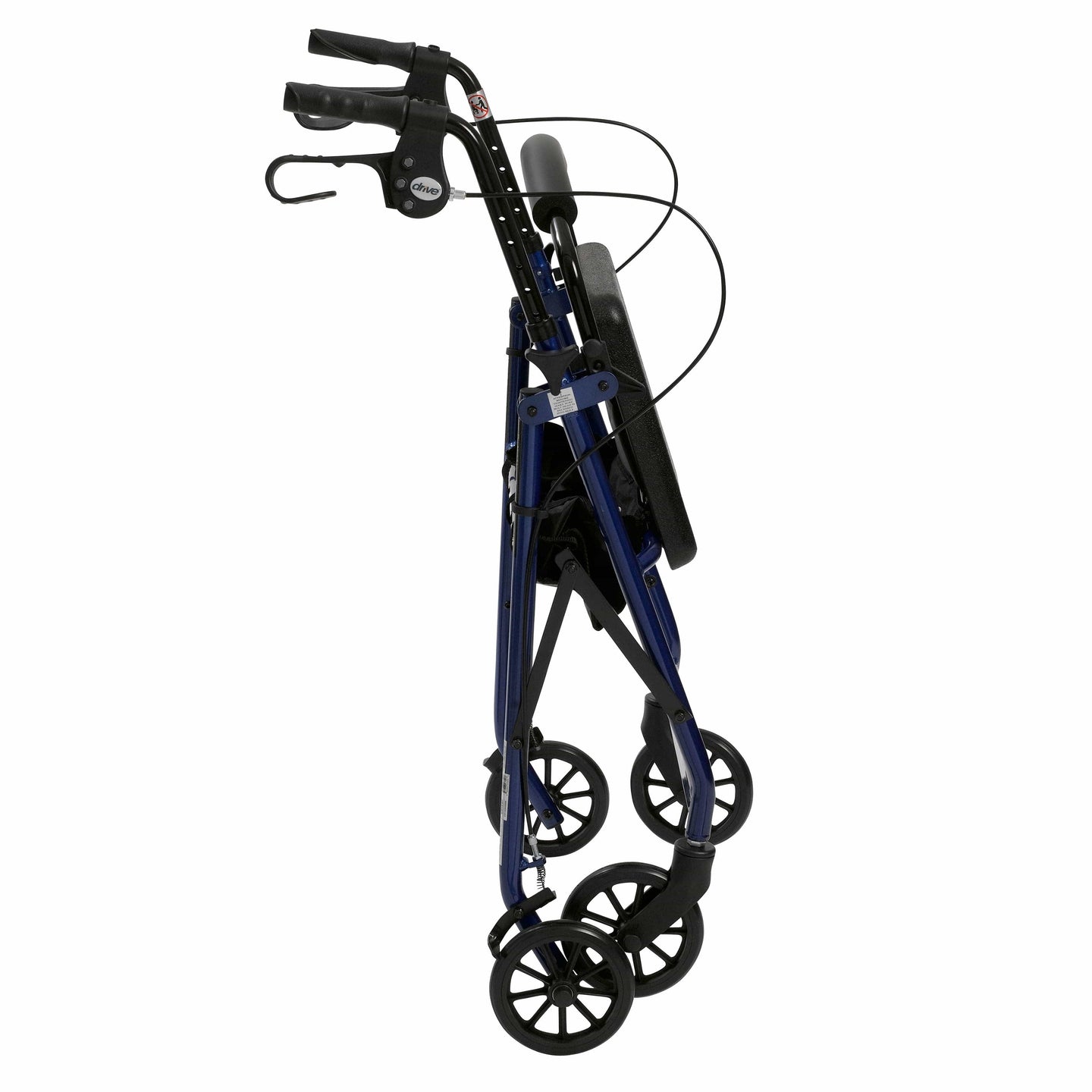 Complete Medical Mobility Products Rollator 4-Wheel with Pouch & Padded Seat Blue - Drive