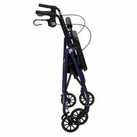 Complete Medical Mobility Products Rollator 4-Wheel with Pouch & Padded Seat Blue - Drive