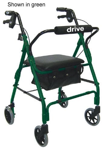 Complete Medical Mobility Products Rollator 4-Wheel Pad Seat Blue Pouch-Lever Brakes(LBPSBL)