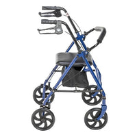 Complete Medical Mobility Products 4 Wheel Steel Rollator w/7Â¼" Casters & Basket- Loop-Blue